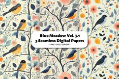 Blue Meadow Seamless Digital Paper Vol.3.1, 3 PNG Product Image 1