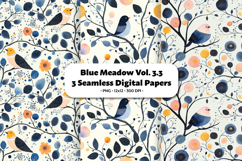 Blue Meadow Seamless Digital Paper Vol.3.3, 3 PNG Product Image 1