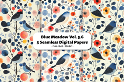 Blue Meadow Seamless Digital Paper Vol.3.6, 3 PNG Product Image 1