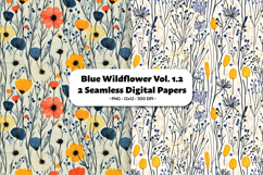 Blue Wildflower Seamless Digital Paper Vol.1.2, 2 PNG Product Image 1