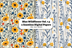 Blue Wildflower Seamless Digital Paper Vol.1.3, 2 PNG Product Image 1