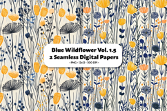 Blue Wildflower Seamless Digital Paper Vol.1.5, 2 PNG Product Image 1