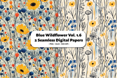 Blue Wildflower Seamless Digital Paper Vol.1.6, 2 PNG Product Image 1