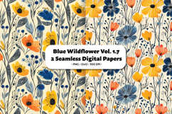 Blue Wildflower Seamless Digital Paper Vol.1.7, 2 PNG Product Image 1
