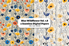 Blue Wildflower Seamless Digital Paper Vol.1.8, 2 PNG Product Image 1