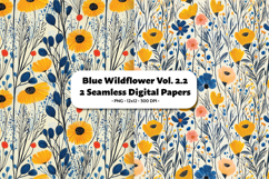 Blue Wildflower Seamless Digital Paper Vol.2.2, 2 PNG Product Image 1