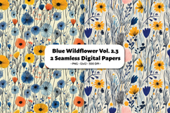 Blue Wildflower Seamless Digital Paper Vol.2.3, 2 PNG Product Image 1