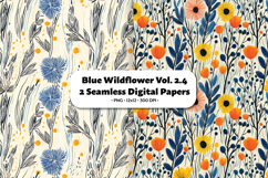 Blue Wildflower Seamless Digital Paper Vol.2.4, 2 PNG Product Image 1