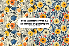 Blue Wildflower Seamless Digital Paper Vol.2.6, 2 PNG Product Image 1