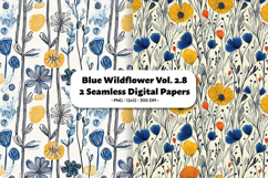 Blue Wildflower Seamless Digital Paper Vol.2.8, 2 PNG Product Image 1