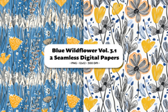 Blue Wildflower Seamless Digital Paper Vol.3.1, 2 PNG Product Image 1