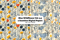 Blue Wildflower Seamless Digital Paper Vol.3.5, 2 PNG Product Image 1
