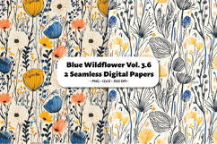 Blue Wildflower Seamless Digital Paper Vol.3.6, 2 PNG Product Image 1