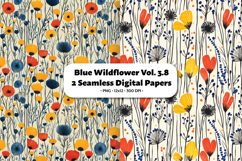 Blue Wildflower Seamless Digital Paper Vol.3.8, 2 PNG Product Image 1