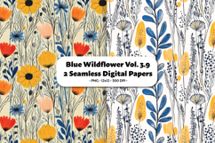 Blue Wildflower Seamless Digital Paper Vol.3.9, 2 PNG Product Image 1