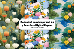 Botanical Landscape Seamless Digital Paper Vol.1.3, 3 PNG Product Image 1