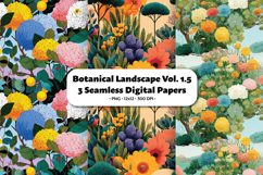 Botanical Landscape Seamless Digital Paper Vol.1.5, 3 PNG Product Image 1