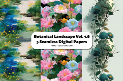 Botanical Landscape Seamless Digital Paper Vol.1.6, 3 PNG Product Image 1
