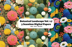 Botanical Landscape Seamless Digital Paper Vol.1.7, 3 PNG Product Image 1