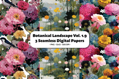 Botanical Landscape Seamless Digital Paper Vol.1.9, 3 PNG Product Image 1
