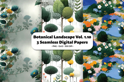 Botanical Landscape Seamless Digital Paper Vol.1.10, 3 PNG Product Image 1