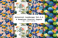 Botanical Landscape Seamless Digital Paper Vol.2.4, 4PNG Product Image 1