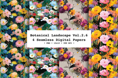 Botanical Landscape Seamless Digital Paper Vol.2.6, 4PNG Product Image 1