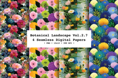 Botanical Landscape Seamless Digital Paper Vol.2.7, 4PNG Product Image 1