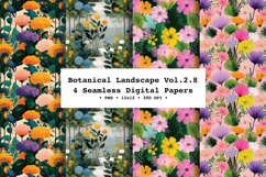 Botanical Landscape Seamless Digital Paper Vol.2.8, 4PNG Product Image 1