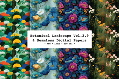 Botanical Landscape Seamless Digital Paper Vol.2.9 4PNG Product Image 1
