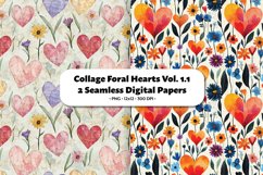 Collage Floral Hearts Seamless Digital Paper Vol. 1.1, 2 PN Product Image 1