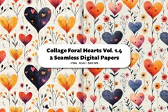 Collage Floral Hearts Seamless Digital Paper Vol. 1.4,2 PNG Product Image 1