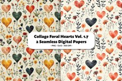Collage Floral Hearts Seamless Digital Paper Vol. 1.7,2 PNG Product Image 1