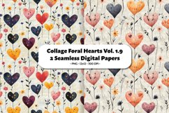 Collage Floral Hearts Seamless Digital Paper Vol. 1.9,2 PNG Product Image 1