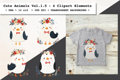 Cute Animals Clipart Vol. 1.5, 4 PNG Elements Product Image 1