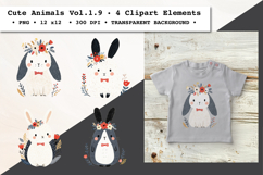 Cute Animals Clipart Vol. 1.9, 4 PNG Elements Product Image 1
