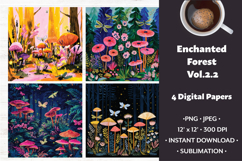 Enchanted Forest Digital Paper Vol. 2.2, 4 PNG &amp; JPEG Product Image 1