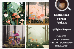 Enchanted Forest Digital Paper Vol. 2.3, 4 PNG &amp; JPEG Product Image 1