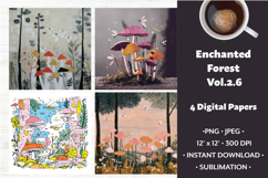 Enchanted Forest Digital Paper Vol. 2.6, 4 PNG &amp; JPEG Product Image 1