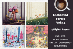 Enchanted Forest Digital Paper Vol. 1.4, 4 PNG &amp; JPEG Product Image 1