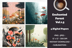 Enchanted Forest Digital Paper Vol. 1.5, 4 PNG &amp; JPEG Product Image 1