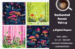 Enchanted Forest Digital Paper Vol. 1.9, 4 PNG &amp; JPEG Product Image 1