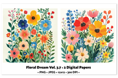 Floral Dream Digital Paper Vol. 3.7 2 PNG &amp; JPEG Product Image 1