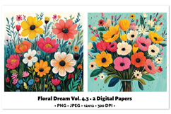 Floral Dream Digital Paper Vol. 4.3 2 PNG &amp; JPEG Product Image 1