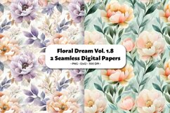 Floral Dream Seamless Digital Paper Vol.1.8, 2 PNG Product Image 1