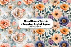 Floral Dream Seamless Digital Paper Vol.1.9, 2 PNG Product Image 1