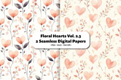 Floral Hearts Seamless Digital Paper Vol. 2.3, 2 PNG Product Image 1