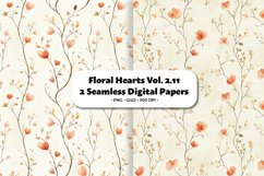 Floral Hearts Seamless Digital Paper Vol. 2.11, 2 PNG Product Image 1