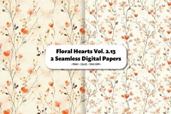 Floral Hearts Seamless Digital Paper Vol. 2.13, 2 PNG Product Image 1