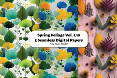 Spring Foliage Seamless Digital Paper Vol.1.10, 3 PNG Product Image 1